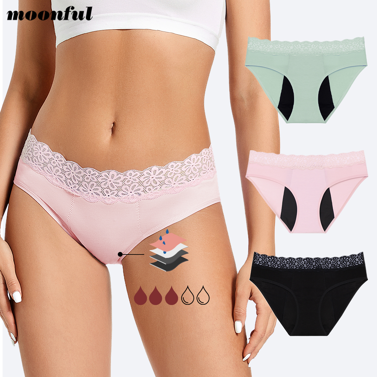 Period Panty Absorbent - Menstrual Cycle Absorbent Underwear Cotton Menstrual
