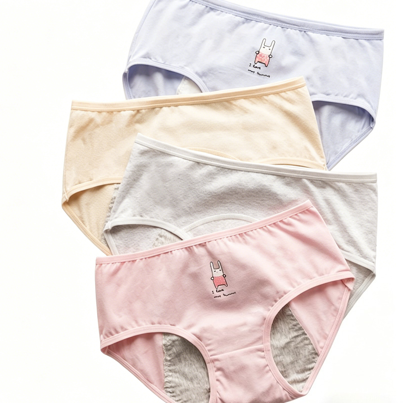 Period Panty Absorbent - Cute Cartoon Period Underwear for Girls