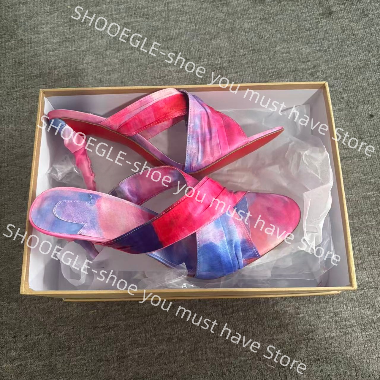 Women's Pink-Blue Tie-Dye Sati – Slip Dress Satin Bewertung und Preis