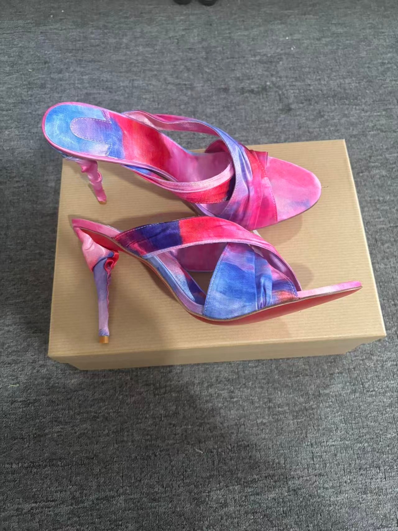 Women's Pink-Blue Tie-Dye Sati – Slip Dress Satin Bewertung und Preis