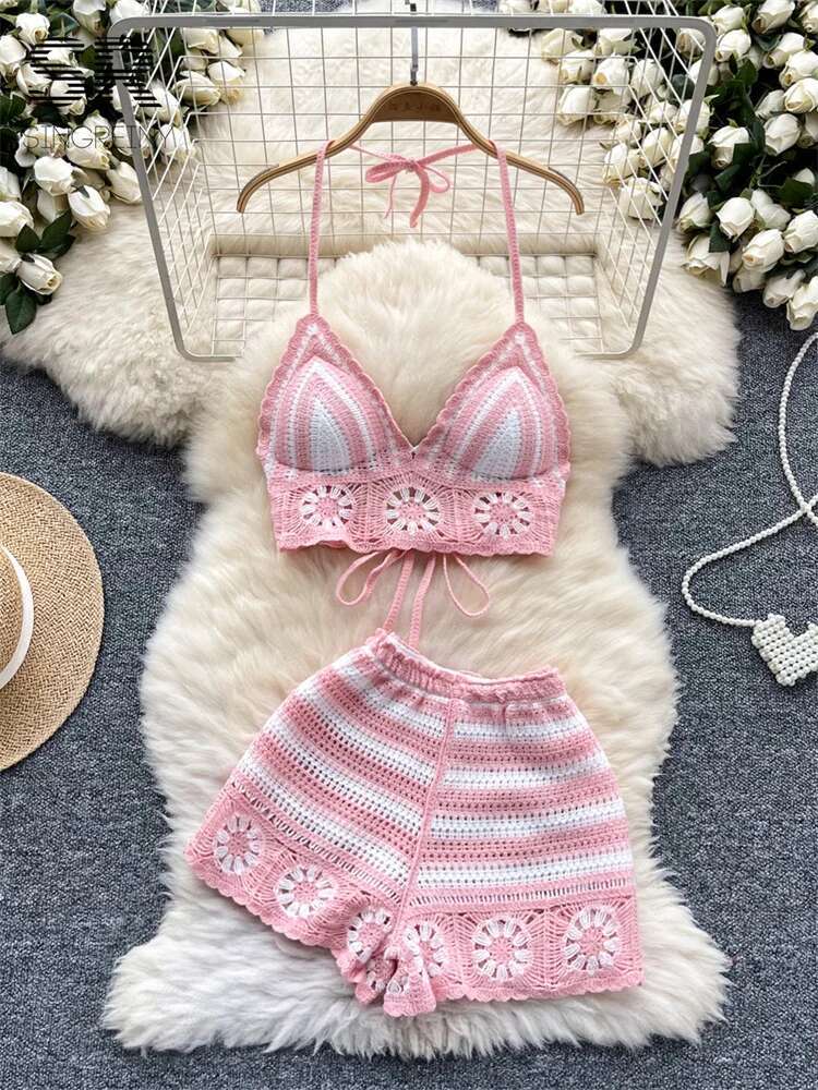 Beach Vacation Knit 2pcs Suits – Cami Top Lace Bewertung und Preis