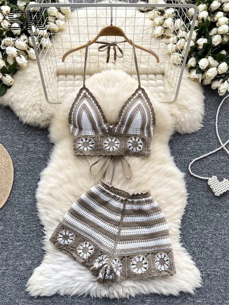 Beach Vacation Knit 2pcs Suits – Cami Top Lace Bewertung und Preis