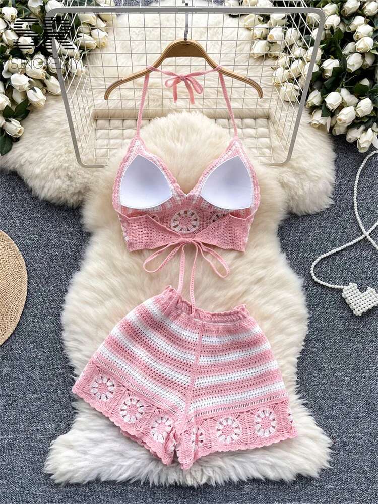 Beach Vacation Knit 2pcs Suits – Cami Top Lace Bewertung und Preis