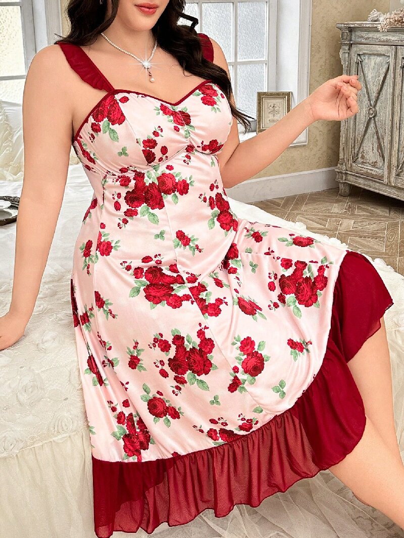 Plus Size Women's Floral Print – Cami Top Lace Bewertung und Preis