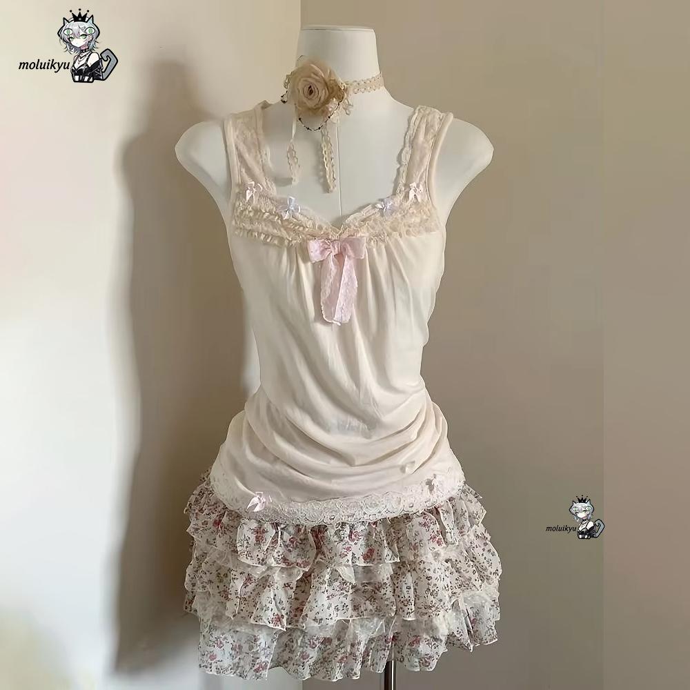Women Y2K 2Pcs Outfit Set Lace – Cami Top Lace Bewertung und Preis
