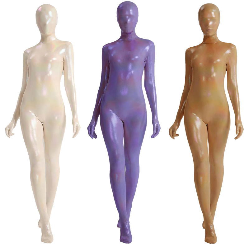Women Shiny Gradient Zentai Bo – Shapewear Bodysuit Firm Bewertung und Preis