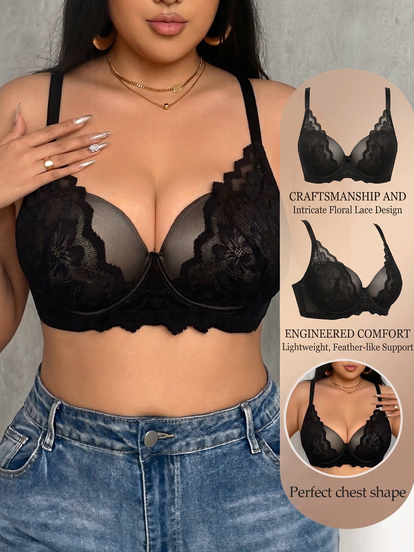 Wide Strap Plus Size Women Bra – Push Up Bra Padded Bewertung und Preis