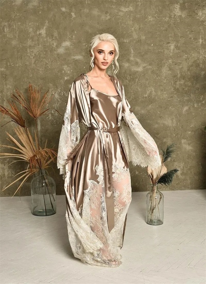 Customized Two Pieces Bride Sl – Robe Silk Women Bewertung und Preis