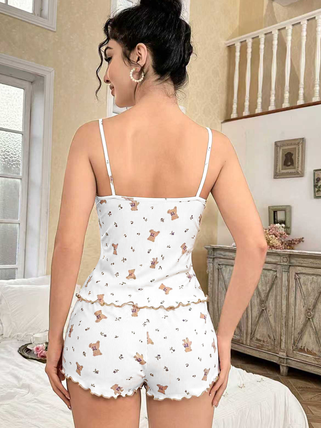 Y2K Cute Teddy Bear Ribbed Paj – Lace Teddy Lingerie Bewertung und Preis