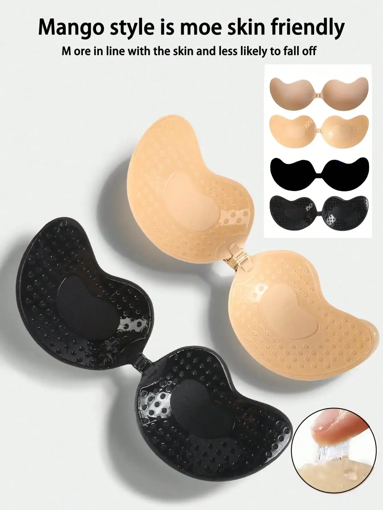 4pcs/Set (2 Black + 2 Nude) St – Strapless Bra Backless Bewertung und Preis