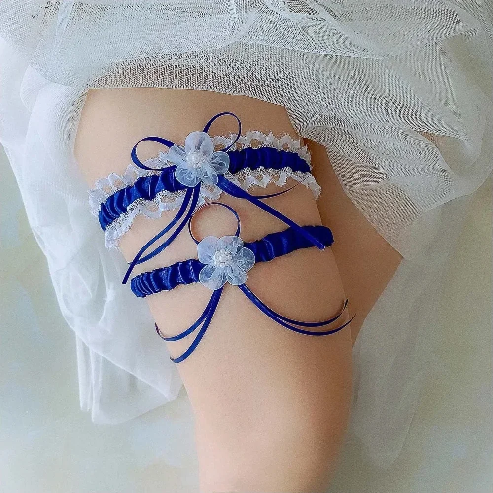 2pcs/Set Satin Ribbon Wedding  – Garter Belt Set Bewertung und Preis
