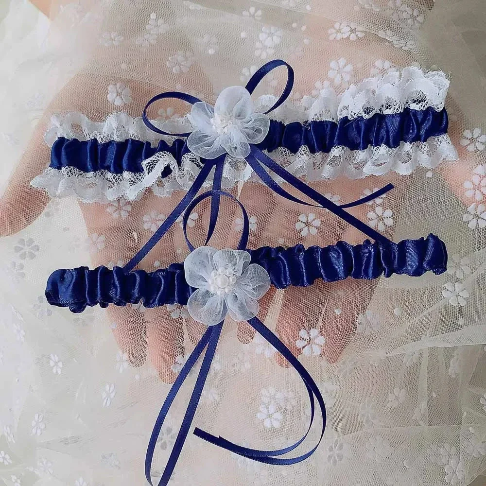 2pcs/Set Satin Ribbon Wedding  – Garter Belt Set Bewertung und Preis
