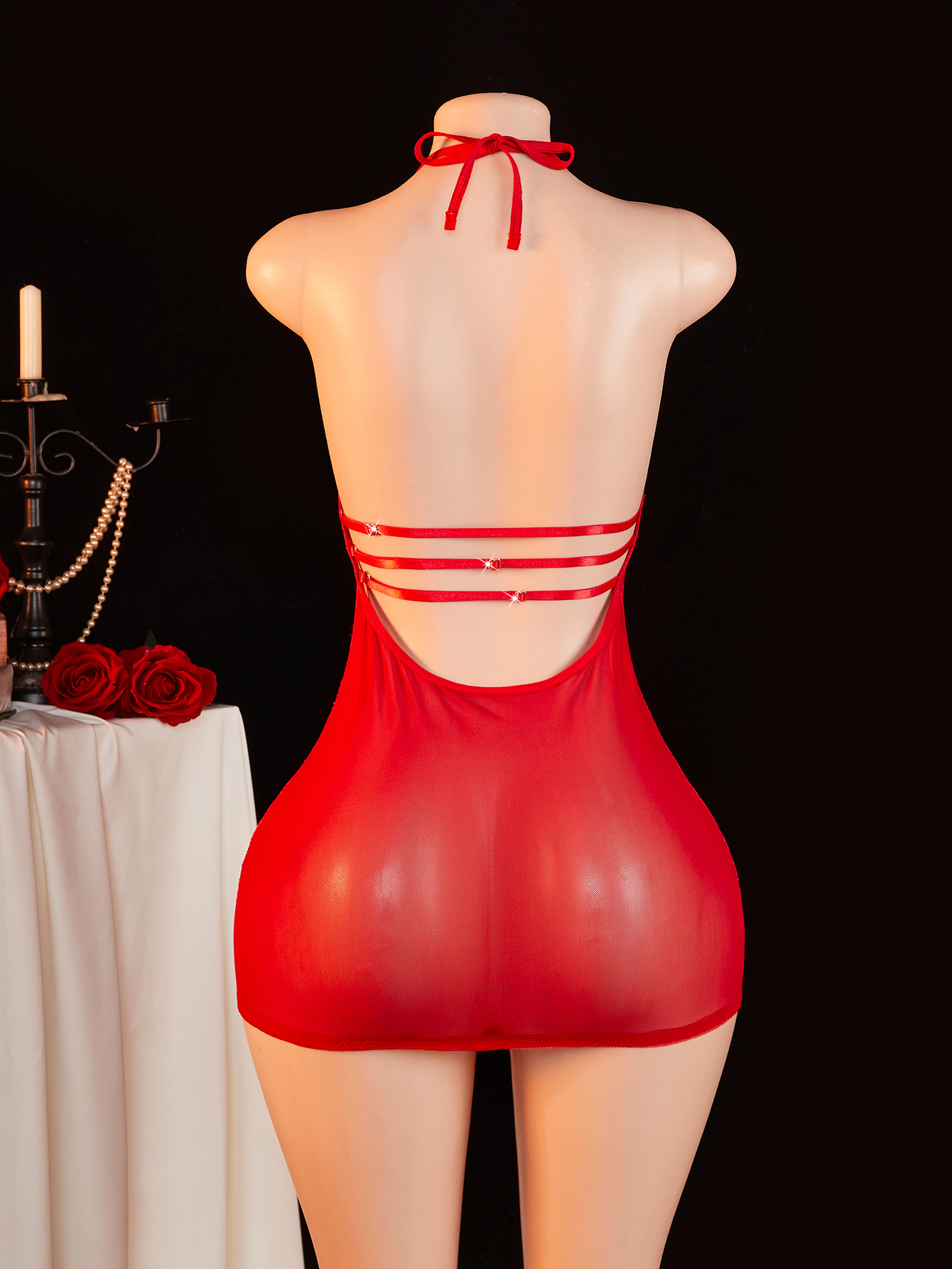 Sexy Red Halter Neck Mesh Shee – Lace Teddy Lingerie Bewertung und Preis