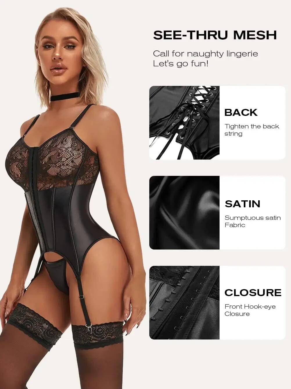 Women's Sexy Lace Lingerie Set – Lace Teddy Lingerie Bewertung und Preis