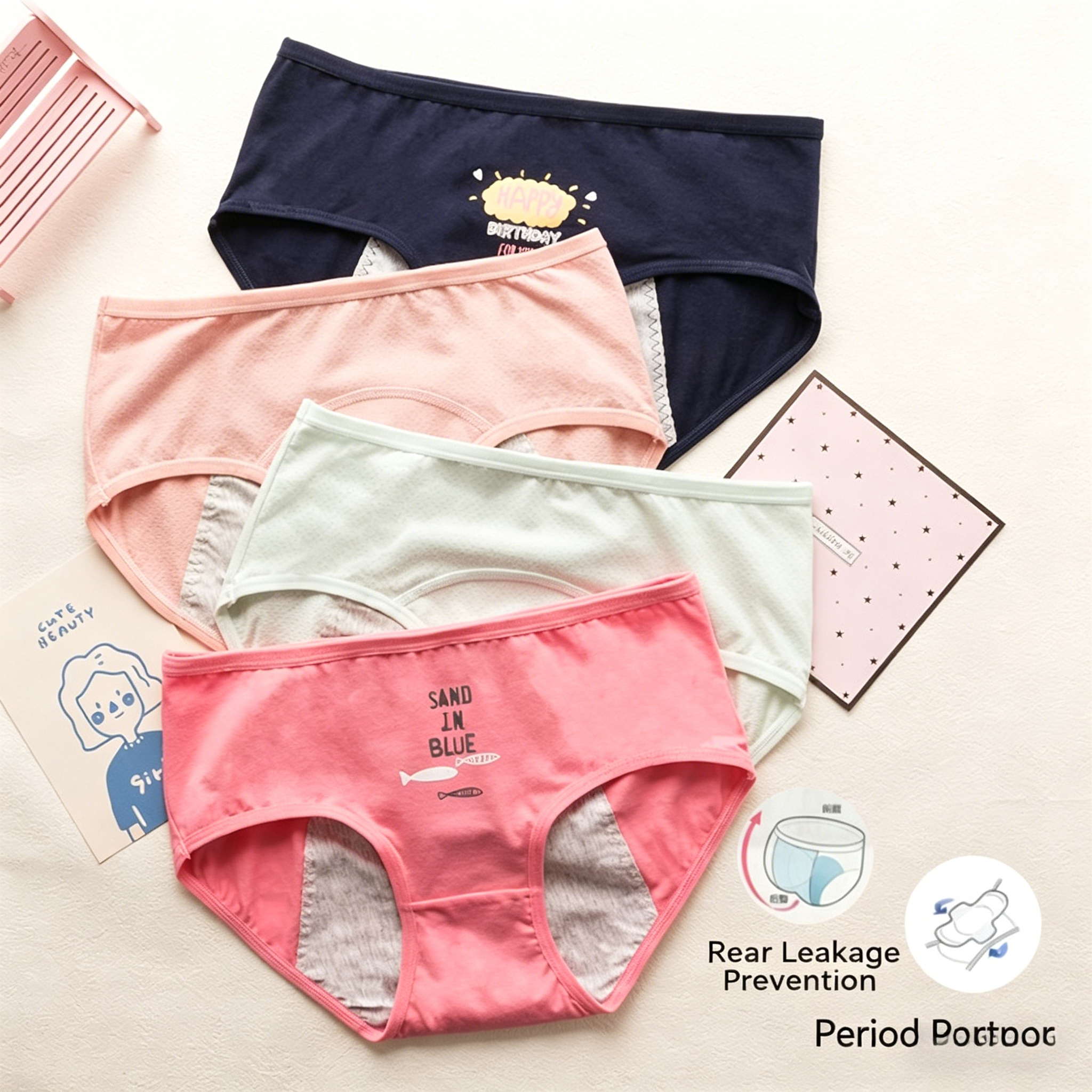 Cute Cartoon Period Underwear  – Period Panty Absorbent Bewertung und Preis