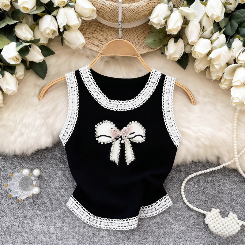 White Lace Trim Rhinestone Bow – Cami Top Lace Bewertung und Preis
